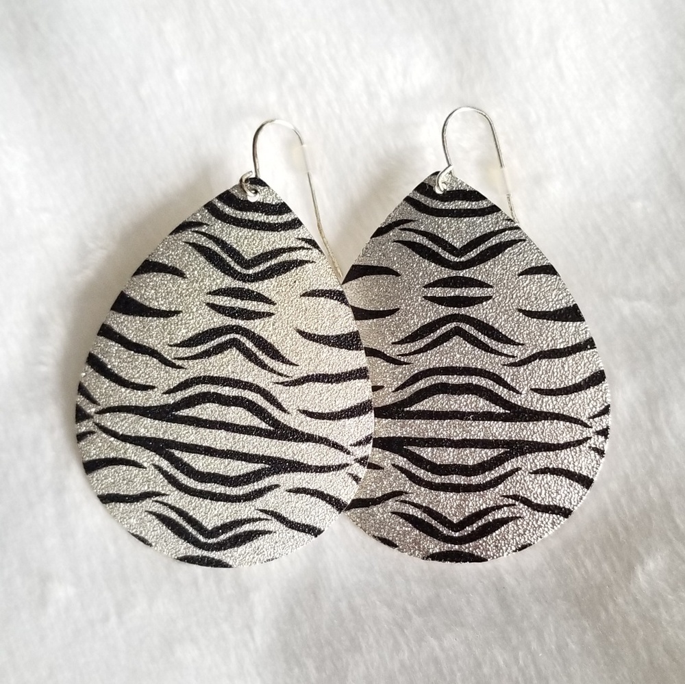 3/$10 Sterling Silver Zebra Earrings